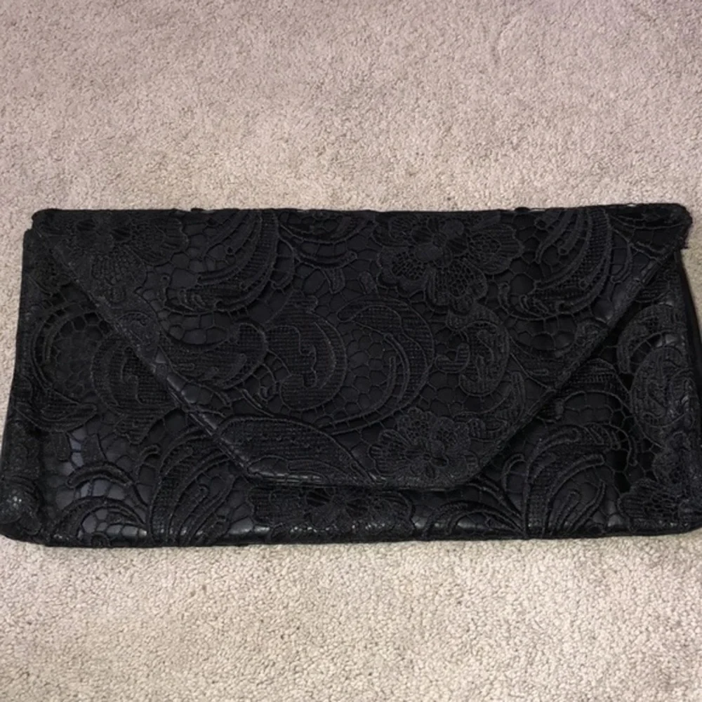 Jessica Simpson‎ Large Holiday Envelope Clutch Bag Black B